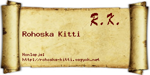 Rohoska Kitti névjegykártya